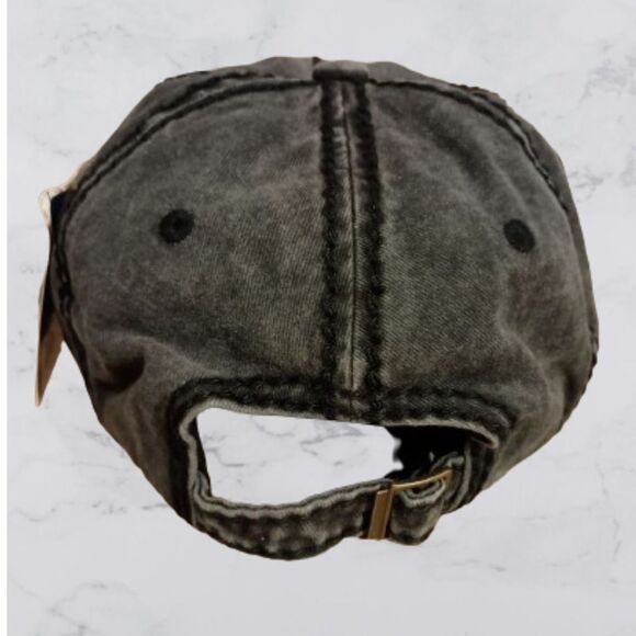 GOOD VIBES Vintage Baseball Cap Distressed Washed, Unisex Baseball Hats - Picture 2 of 2